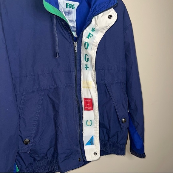 London Fog Vintage Men’s Color Block Jacket Windbreaker With Built In Hood Med - Picture 3 of 15